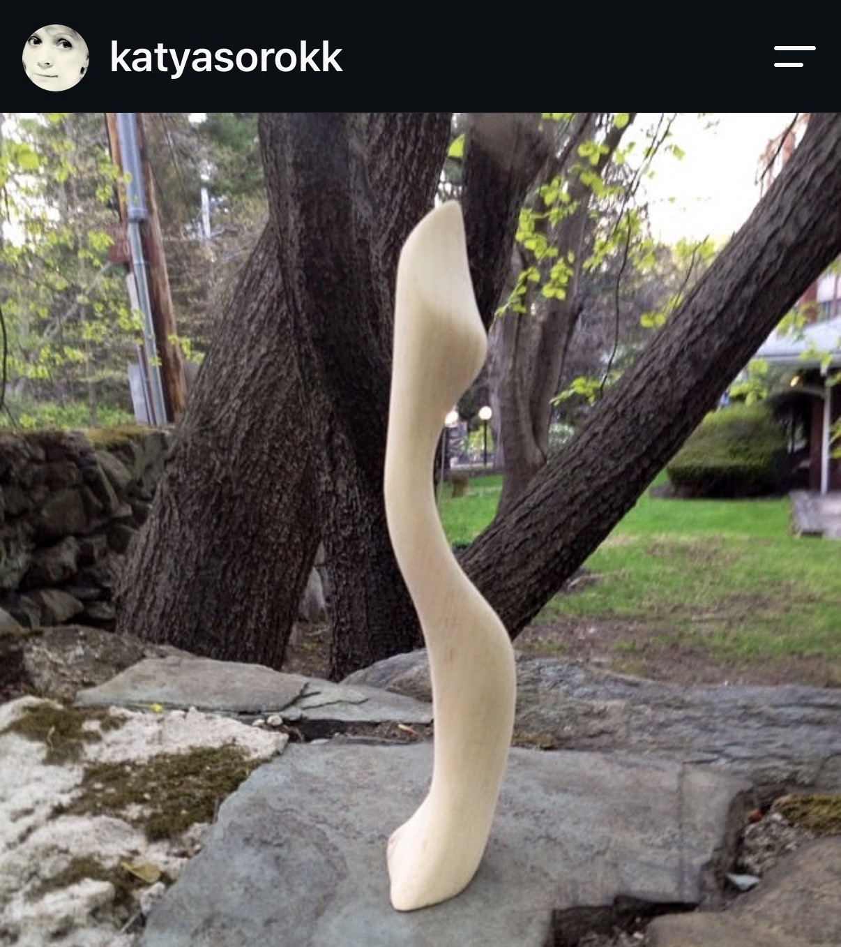 The finished spoon. Note the gently twisted handle, which resulted not from design but from following the grain.